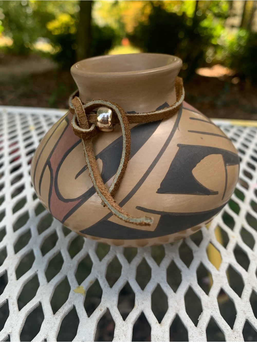 Dora Ortiz Pottery Vase Pot Signed Geometric Southwest Design Native American